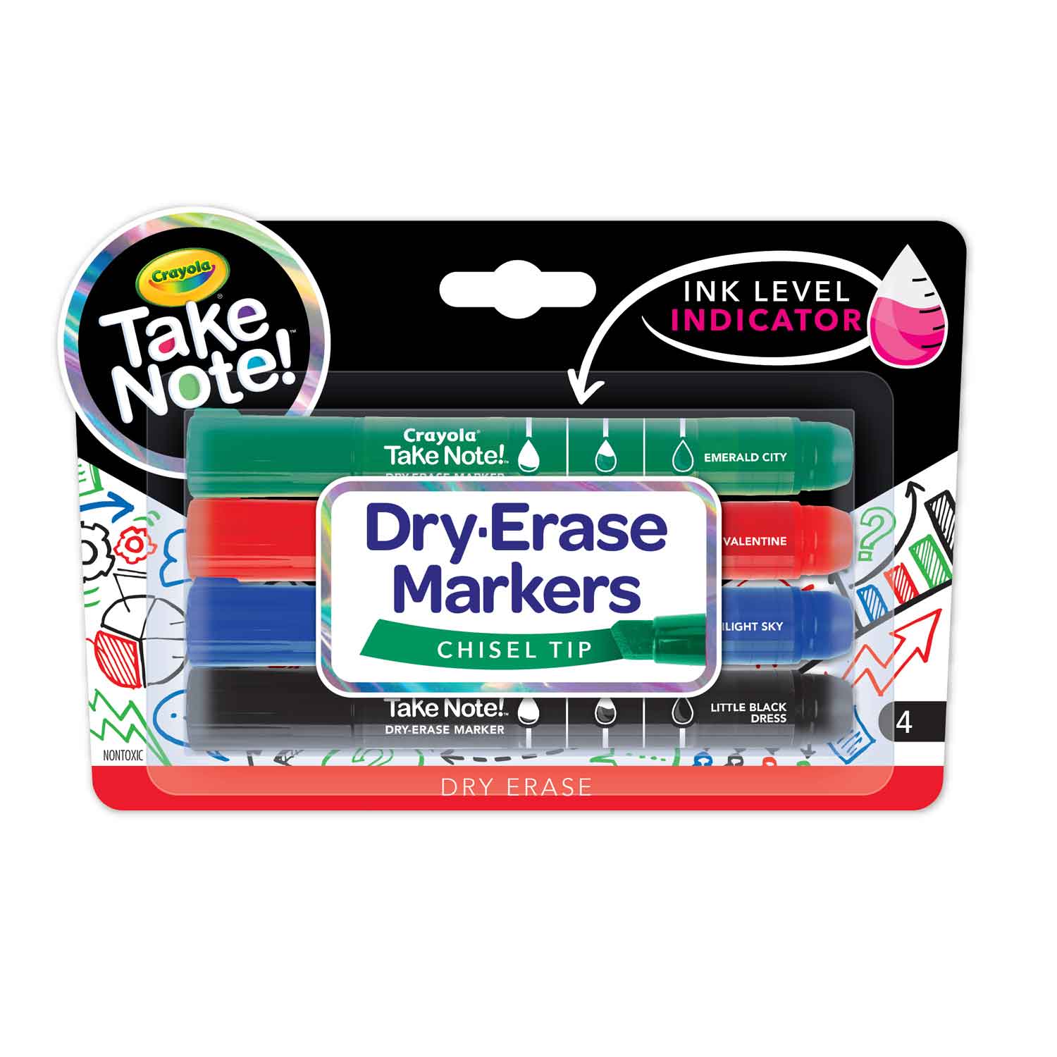 Crayola Visi Max Dry Erase Markers - 4 Count
